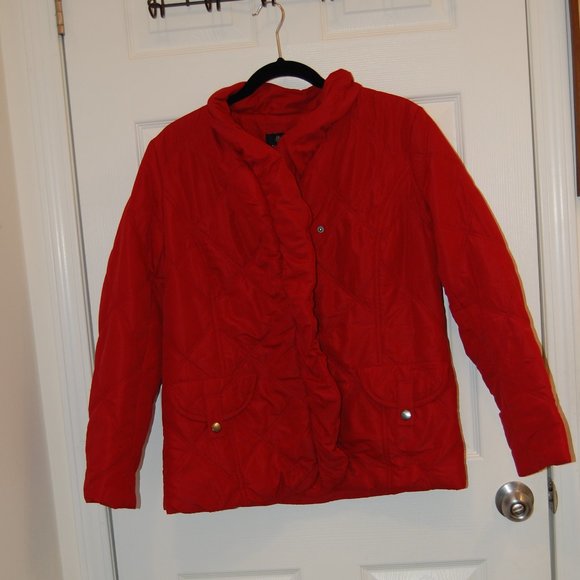 Peck & Peck Collection Women's Red Puffer Jacket Size M - Picture 2 of 11